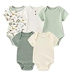 Chamie Newborn Baby Bodysuit Kurzarm für Baby Jungen und Mädchen 0-12M, 5er Pack