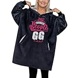 Huglanket GG Geschenke für Oma, zum Muttertag, tragbare Decke, Hoodie, übergroße Kapuzendecke, gemütlich, warm, Einheitsgröße – Call Me, Call Me Gg, 34.6'' × 33.5''