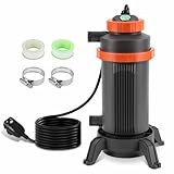 Gimisgu Poolheizung Ø 17 x 42 cm, Warmwasser Heizung für Pools, Schwimmbadheizung mit automatischer Isolierung, 32-38mm Anschluss, Pool Heizung Elektrisch, Erweiterbar Pool Heizung Heizung Wasser