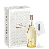 SCAVI & RAY Geschenkset – Moscato Frizzante mit Designglas – 0,75L, 8,5% Vol. Alkohol, Leichter Perlwein mit fruchtiger Süße – Edles Präsent für stilvolle Anlässe