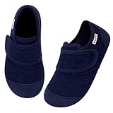 Kyopp Hausschuhe Kinder Barfussschuhe Atmungsaktive Pantoffeln für Jungen Mädchen Rutschfest Breite Turnschläppchen Kleinkinder Slippers(Dunkel Blau, 26/27EU)
