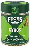 Fuchs Gourmet Selection Mediterran – Gyros Gewürzzubereitung, nachfüllbares Gyrosgewürz, Gewürzmischung mit ausgewählten Kräutern für Rind- & Schweinefleisch, vegan, 60 g