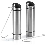 com-four® 2x Luftbefeuchter aus rostfreiem Edelstahl - Heizungsverdunster zum Anhängen an die Heizung - Heizkörperverdunster mit zwei S-Haken (1x Verdunster-Edelstahl)