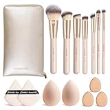 MAANGE Make up Pinsel Set, 15-teilig, Make-up-Schwamm-Set für Foundation, Rouge, Bronzer, Lidschatten und Konturen, Komplettes Schminkpinsel Set Mit Schminktasche für Anfänger