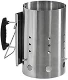 Dehner Anzündkamin Holzkohlegrill, Ø 19.4 cm, Höhe 30.7 cm, Metall, OneSize, Silber