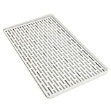 SHUESS 2 Stück Abtropfschale, Abtropfmatte Abtropfgestell mit Auffangschale, Groß Abtropfbrett 38,5 x 22,5cm, Multifunktionales Drain Board Geschirr, Tassen, Obst, Tee und Baduntensilien (Kunststoff)