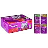 Whiskas Adult 1+ Katzennassfutter Klassische Auswahl in Sauce, 80x85g Mega Pack – Hochwertiges Nassfutter für ausgewachsene Katzen, brown