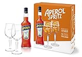 Aperol Aperitivo Geschenkset - 1 x 0,7 l - Aperol Spritz im Set mit 2 Gläsern - Italiens Nr. 1 Cocktail mit erfrischendem Geschmack - 11 % Vol. Alkohol