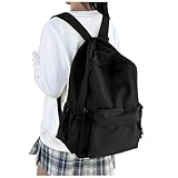 HYC00 Schulrucksack Damen, Causal Travel Schultaschen 14 Zoll Laptop Rucksack für Mädchen Teenager Schultasche Leichter Rucksack Schule Aesthetic Bookbag College Backpack Boys Men Work Daypack,Schwarz