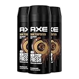 Axe Deospray Dark Temptation Deodorant without aluminum with effective protection against body odor, 3 X 150ml