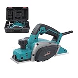 KATSU Elektrischer Hobel 600 W Elektro Hobelmaschine Elektrohobel Handhobel mit 82mm Hobelbreite und 1mm Spantiefe, im Karton, für die Holzbearbeitung Türen und Möbeln, Electric Planer