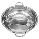 Hot Pot Doppelunterteiltes Kochgeschirr, Edelstahl, doppelseitiger Heißtopf mit zwei Geschmacksrichtungen, Suppentopf, Induktionsherd, Gasherd, Shabu-Topf für Familienessen, Party, 28 cm