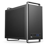 NEWWAY - 2025 Neu - NC1 PC-Gehäuse Mini Tower tragbar – kompatibel mit Mini-ITX,ITX,Micro-ATX – Typ C USB – 1 x Lüfter inklusive 9 mm 3 Pin Molex – Metallwand Mesh (schwarz)