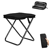 HuaMuDM Camping Hocker Tragbarer Klapphocker,Mini-Klapphocker,Leicht Sitz Falthocker,Klapphocker aus Aluminium und Textilene,für Reisen Wandern Angeln Grillen Strand (Großformat)