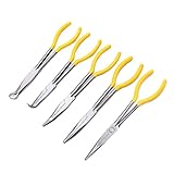 5-teiliges 27,9 cm extra langes Zangen-Set, gerade gebogene Spitze, Ausrüstung, Handwerkzeuge, Klemmschneider, Auto-Reparaturwerkzeuge