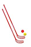 Schildkröt Hockey Set 2 Schläger 2 Bälle Streethockey Inline EIS Fun, Rot, One Size