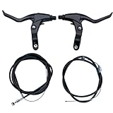 Uryxery 2 Stück Bremshebel Fahrrad Set mit Bremszug, Bowdenzug für V Brake & Mechanische Scheibenbremse, Fahrrad Bremsen Griff Aluminium für MTB BMX