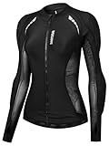WOSAWE Mesh-Motorradjacke für Damen, gepolstert, mit Rüstung, Sommer, Sport, Fahrrad, Schutzausrüstung, Schwarz, M