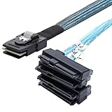 CY Kabel Internes Mini SAS 4X SFF-8087 36Pin Host auf SAS Festplatte SFF-8482 29Pin Target Fanout Kabel mit IDE-Stromversorgung 100 cm
