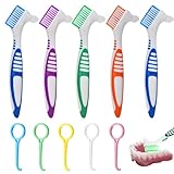 5 Stück Prothesenzahnbürste Zahnprothesen Bürste Zahnbürste Für Prothesen Zahnbürsten Für Prothesen Prothesenbürste Mit 5 Haken Zum Entfernen Von Klammern Zur Reinigung Von Zahnersatz 4 Farben