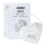 GIKO FFP2 Maske 50 stück weiß FFP2 Masken Kopfband FFP2 Atemschutzmaske 5 Schutzschichten Schutz FFP 2 Gesichtsmasken