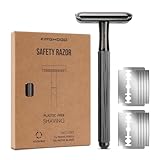 Rasierhobel Herren,Eco Rasierer Metall,Zero Waste Sicherheitsrasierer + 10 Rasierklingen,Safety Razor,Rasier Hobel Eisenhaltig