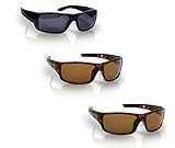 HD Polar View - polarisierte Sonnenbrille für Damen & Herren - Brillen Set 2 Stk braun & 1 Stk schwarz - Brillengläser mit UV400 Schutz der Kategorie 3 - Unisex Modell mit Brillenetui und Putztuch