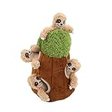 Zerodis Versteckspiel-Plüsch-Hundespielzeug mit Interaktivem Puzzlespiel, Quietschendes Faultier-Design für Geistige Stimulation und Spannende Spielzeit