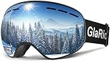 GlaRid Skibrille, Snowboard Brille für Brillenträger Herren Damen, OTG Ski Goggles Rahmenlose Schneebrille Anti-Fog 100% UV400 Schutz (Schwarz)