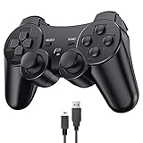 Diswoe Controller für PS3, Wireless Controller Bluetooth Controller für PS3 mit Double Shock Ergonomie Rechargable Controller für PS3Gamepad Joystick