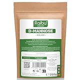 D-Mannose Pulver 250g - D Mannose Pulver in Deutschland abgefüllt & Laborgeprüft - Natürlich, Vegan - Extra Dosierlöffel - RAIBU