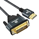 Thsucords 4K HDMI auf DVI Kabel 1M, Vergoldetes geflochtenes DVI auf HDMI Kabel Bidirektional kompatibel mit Projektor, Laptop, TV, PC, DVD Player