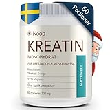 Noop Kreatinmonohydrat 300g - Mikronisiertes Kreatinpulver für Kraft, Muskelaufbau & Regeneration - Geschmacksneutral, Vegan, Glutenfreies Nahrungsergänzungsmittel - Hergestellt in Schweden