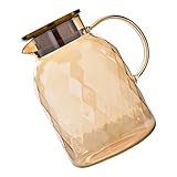 DEARMAMY Großes Glas wassergefäß Sicherer Getränkekrug für Saft Tee Wasser Hitzebeständig und Elegant für Küche Bar und Party Hochwertiger Glaskrug mit Großem Fassungsvermögen
