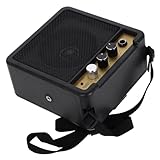 Cabilock Kleiner E gitarrenverstärker 5w Kompakt und Tragbar HiFi Klangqualität Vielseitige Anschlüsse Integrierter Soundeffektregler Schwarzer Bassverstärker ohne Batterie