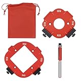 Frässchablone für Oberfräse, 2 Stück Radius Jig Router Schablone, Aluminiumlegierung Ecke Radius Schablone für Holzbearbeitung R10 R15 R20 R25 R30 R35 R40 R50