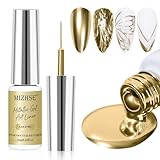 MIZHSE Gold Nagellack Metallic Painting Gel,3D Mirror Metal Glossy Drawing UV Nagellack 7ML für Painting Nail Design Soak Off Manicure Nail Art,1PC