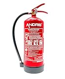 Orig. ANDRIS® Marken-Feuerlöscher 6kg ABC Pulverlöscher der Starke Profi mit 12 LE mit Manometer inkl. Universal-Wandhalterung, Standfuß und Orig. ANDRIS® Prüfnachweis mit Jahresmarke