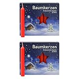 OLShop AG 2er Pack Baumkerzen rot ca. 13 x 105 mm (2 x 20 Stück) Weihnachtskerzen, Christbaumkerzen, Pyramidenkerzen