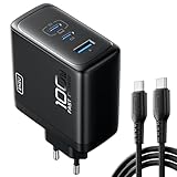 INIU 100W USB C SchnellLadegerät, 3 Ports Laptop Netzteil GaN Tech ladegerät PD PPS Fast Charger, Kompakt Platzsparend, Adapter für MacBook iPad Pro/Air, iPhone 15 14 Pro Max, Samsung S24/23 Ultra usw