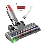 ILJXPOZB Kompatibel Mit Dyson V7 V8 V10 V11 V15 Staubsaugeraufsatz, V-förmiger Borstenrollenbürstenkopf Mit LED-Staublichtern, Schalterverriegelungssatz