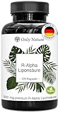Only Nature® R Alpha Liponsäure 300mg - hochdosiert - 120 laborgeprüfte Kapseln - vegan - ohne Zusätze - in Deutschland produziert - R-Alpha-Liponsäure