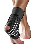 Fitomo Sprunggelenkbandage, Einstellbares Fußbandage mit Abnehmbarem Stabilisator, Fußbandage für Plantarfasziitis, Arthritis, ACL, Gelenkschmerzen, Fersensporn, Sport, 1 Stück
