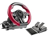 Speedlink TRAILBLAZER Racing Wheel – Gaming Lenkrad für PC, PS4, PS3, Xbox One, Xbox Series, Switch, PC Lenkrad mit Pedalen und Schaltung, Schaltwippen und Schaltknüppel, Force Feedback, schwarz-rot