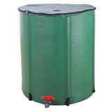 LEADZM Faltbar Regentonne, Tragbarer Wasserauffangbehälter, Regenwassertonne mit Filter Zapfhahn Überlaufset, Regenwassersammelsystem Fallrohr, Regenwassertank (250 Liter)