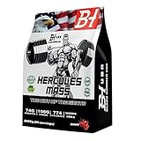 HERCULES Mass Gainer – hochkalorischer Weight Gainer für Muskel- & Masseaufbau | Protein-Kohlenhydrat-Shake | Post-Workout Recovery – Black Hammer USA (8000G, Erdbeere)