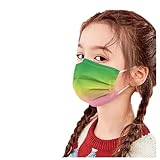 TMDD 50 Stück Einweg Mundschutz Kinder Bunt Mund und Nasenschutz Halstuch Maske 3-lagig Staubschutz Multifunktionstuch Halstuch Schals für Jungen Mädchen