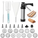 Guniata Churro Maker,Kekspresse Edelstahl,Ergonomischer Griff,Tortenspritze Garnierspritze mit Ausguss und Ausgießer für Donuts,Kekse und Cupcakes(A)