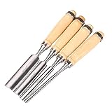 4Pcs Hohlbeitel Set, Scharfes Stechbeitel-Set, Holz Meißel Set, Carpenter Carving Hohlbeitel Holz Zimmerei Werkzeug, Stecheisen Satz für Anfänger und Profis, DIY Bildhauerei Tool für Tischler, Carver