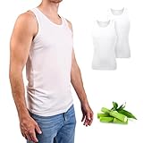 Basic Treasure 2er Pack Unterhemd Herren, Tank Top Männer, Extra weich Bambus Baumwolle, Unterhemden Herren Schwarz oder Weiß (Weiß, XL)